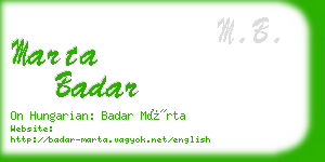 marta badar business card